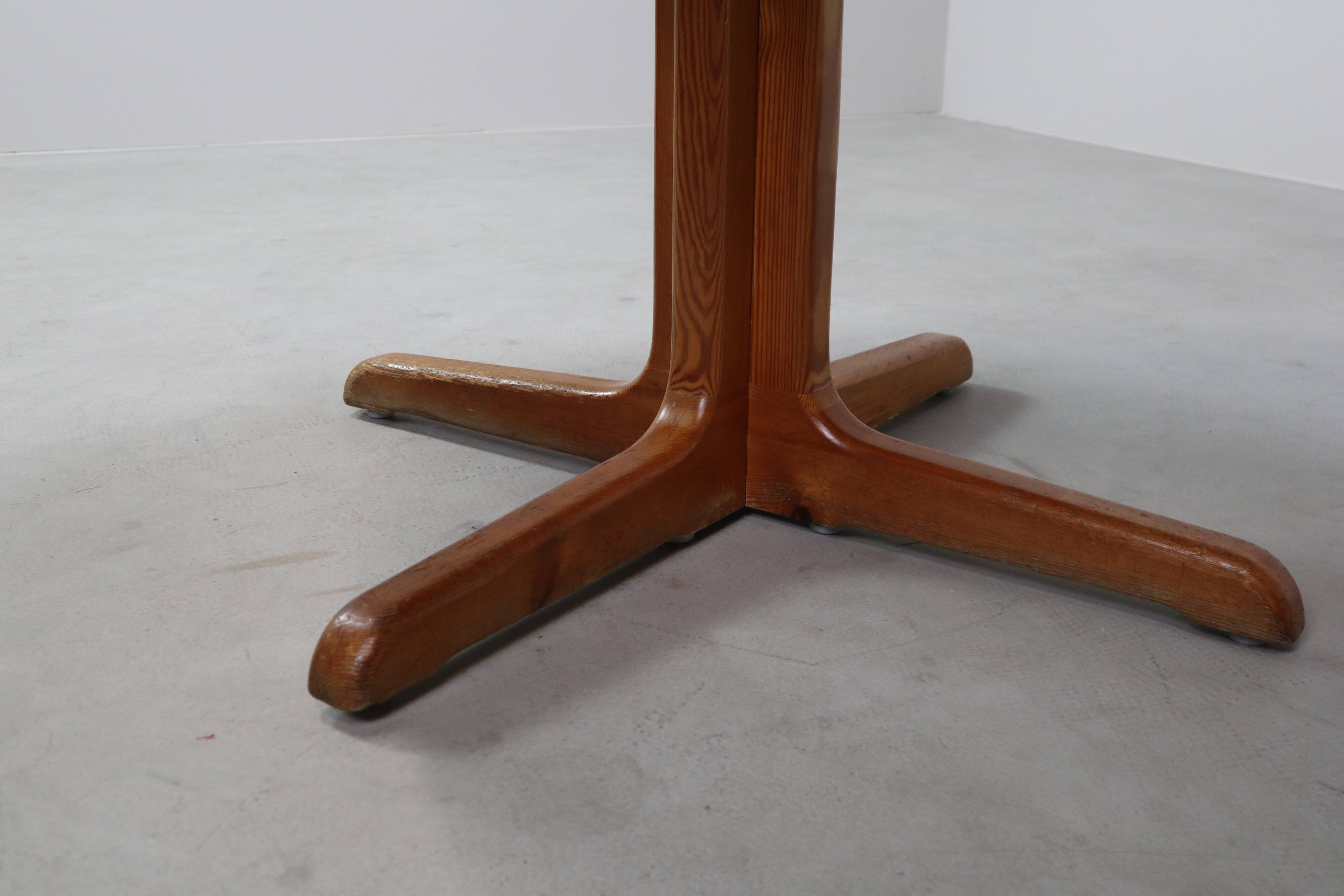 Scandinavian solid pine extendable dining table