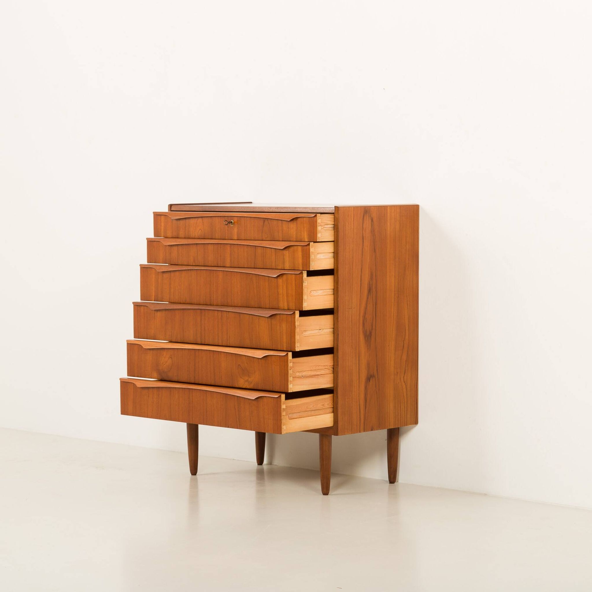 Danish mid-century teak chest of drawers by Genega Mobler, 1960s