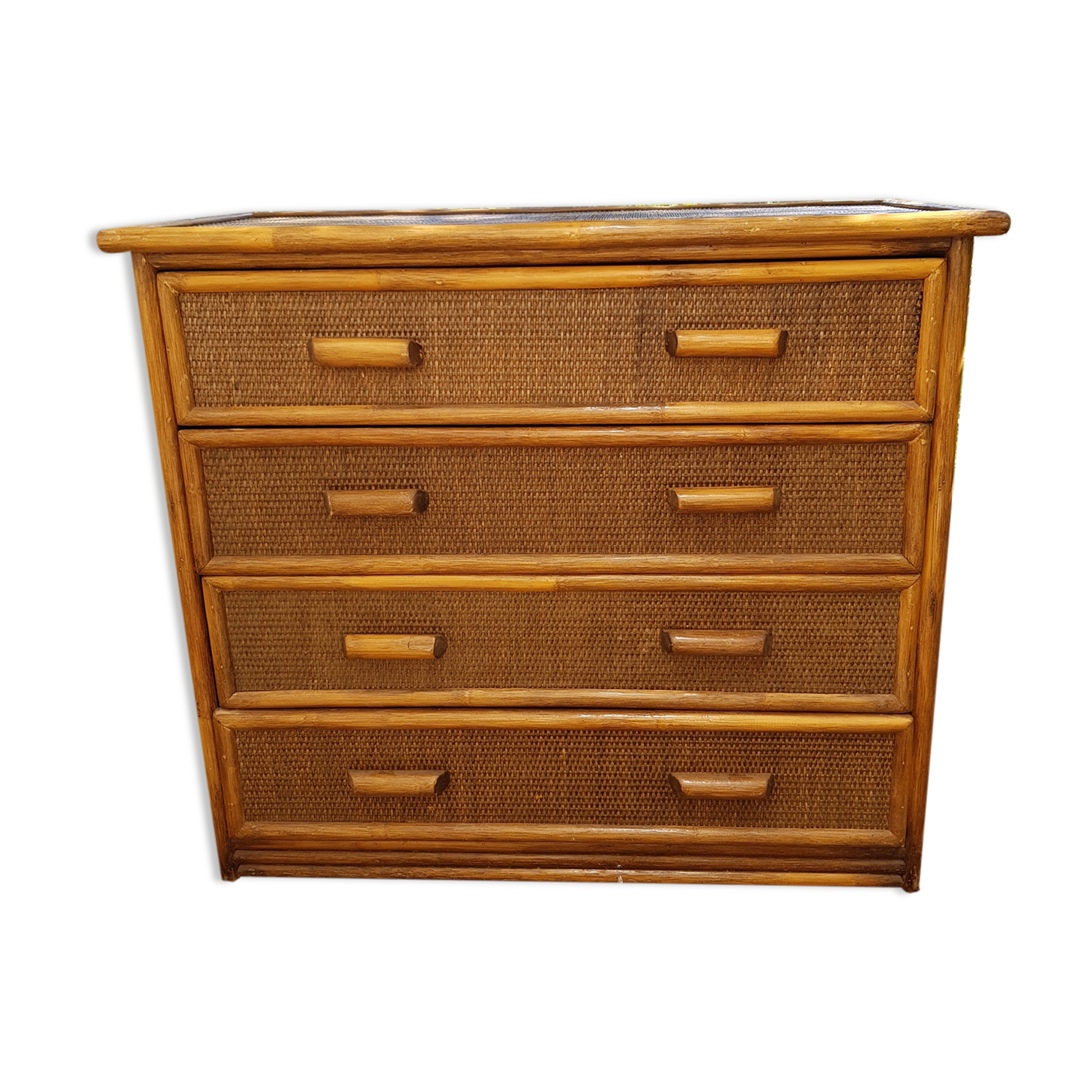 Commode rotin et bambou
