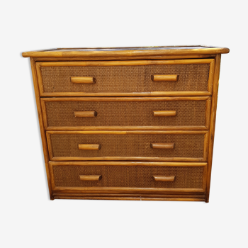 Rattan/bamboo chest of drawers