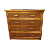 Commode rotin et bambou