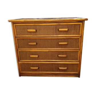 Rattan/bamboo chest of drawers