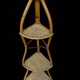 Rattan corner shelf from the 60s Italy