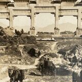 Ancient photography stereo, stereograph, luxury albumine 1903 Ming Royal Tombs, China