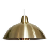 Golden aluminum pendant light by Lyfa. Denmark 1970s