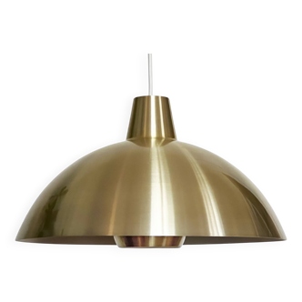 Golden aluminum pendant light by Lyfa. Denmark 1970s