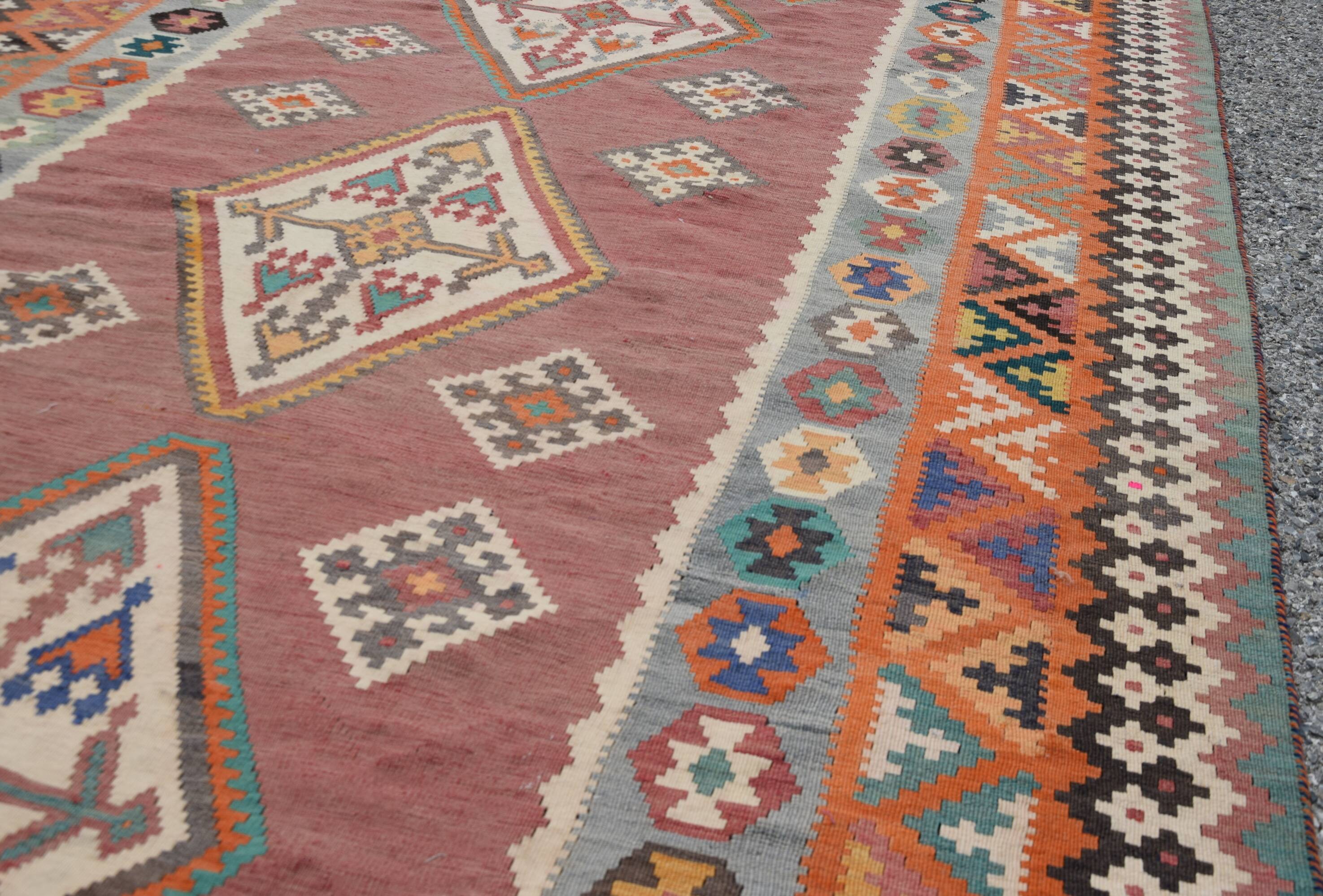 Oriental Kilim Rug Shiraz Gashgai Antique: 1.50 X 2.85 Metres