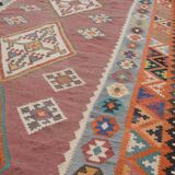 Oriental Kilim Rug Shiraz Gashgai Antique: 1.50 X 2.85 Metres