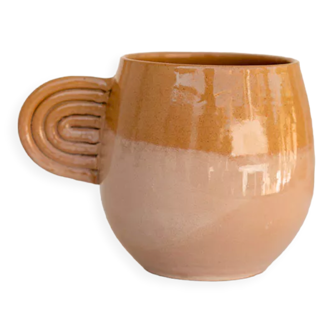 Two-tone amber ceramic mug- Oustao