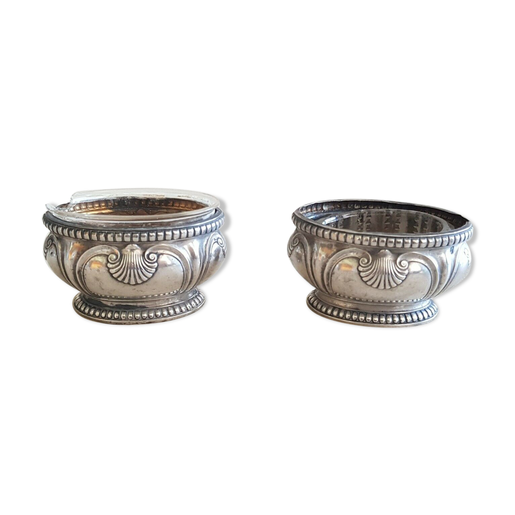 Paire de salerons et cuillères Argent Minerve Art de la Table collection - Arts de la table