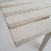 White metal slat bench, The Netherlands 1950's