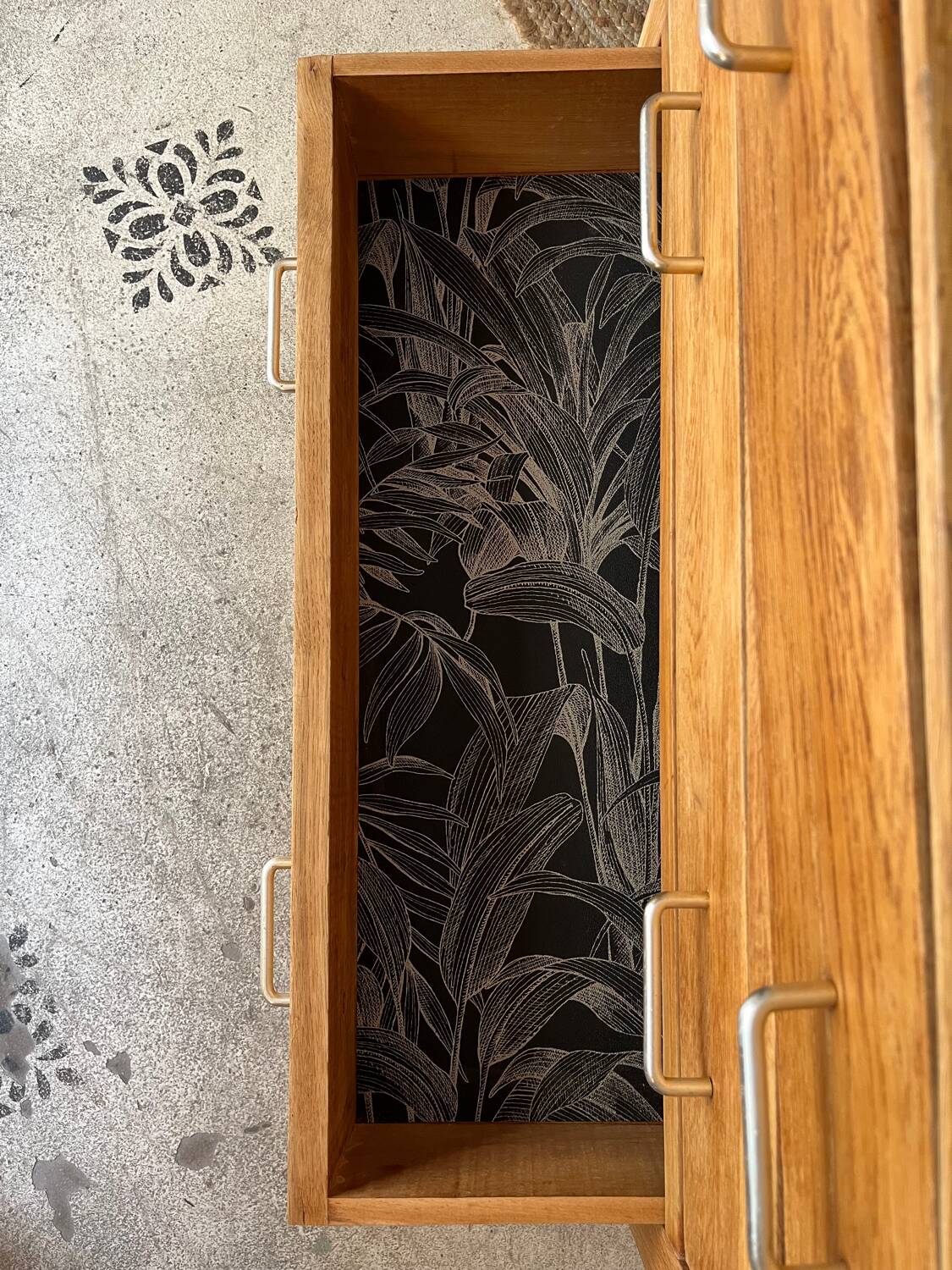 Commode Oscar bois et noir années 50-70 style scandinave