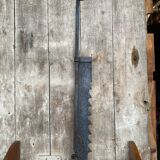 Ancienne crémaillère cuisson cheminée fer forge noir xixe vintage