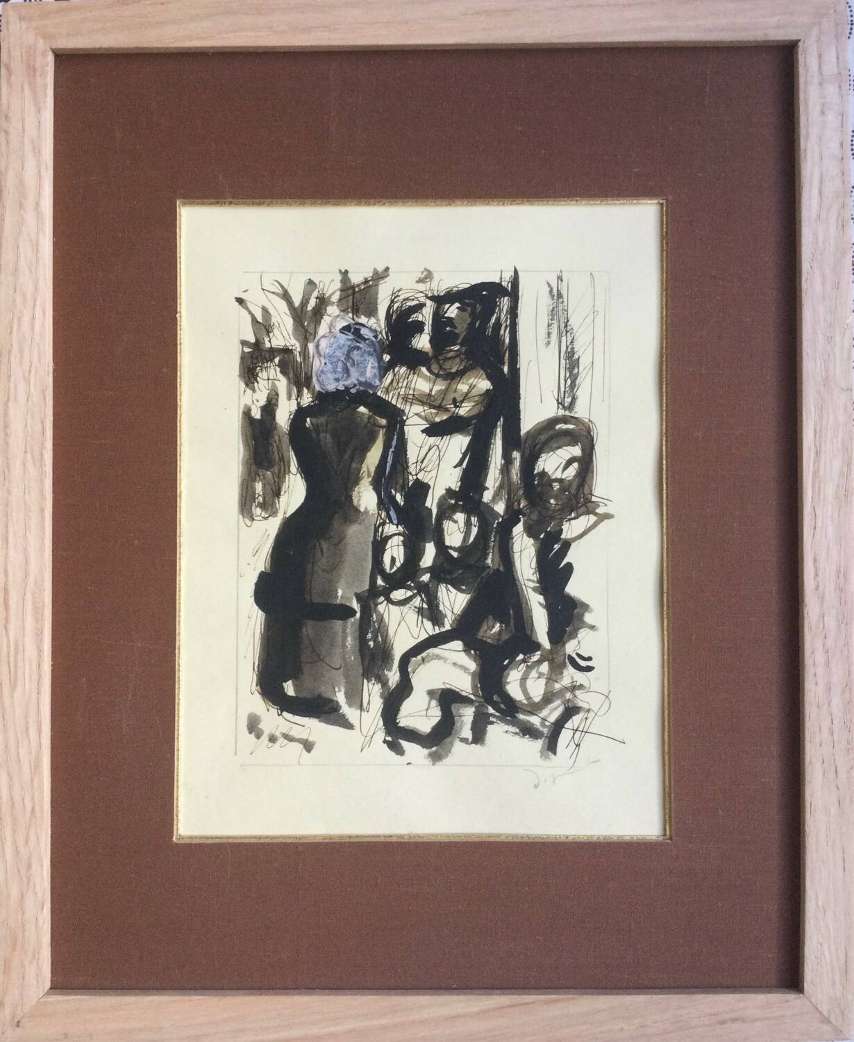 Illustration of Boule de Suif, gouache and ink by André DIGNEMONT.