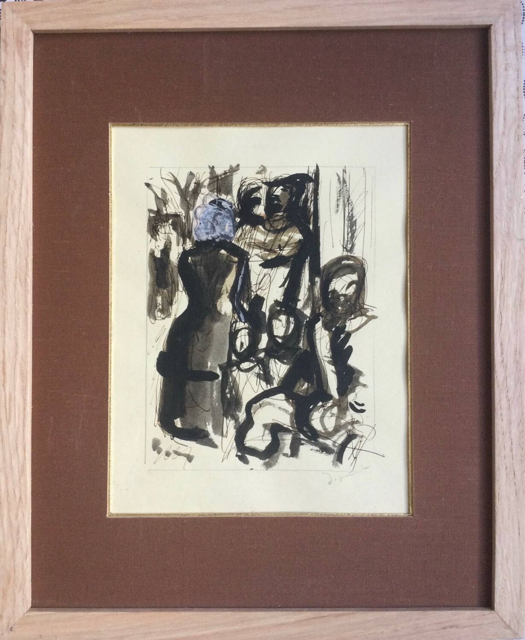 Illustration of Boule de Suif, gouache and ink by André DIGNEMONT.