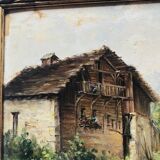 Painting, view of the Alps at Combloux, signed by Sourice Marie and dated 1931
