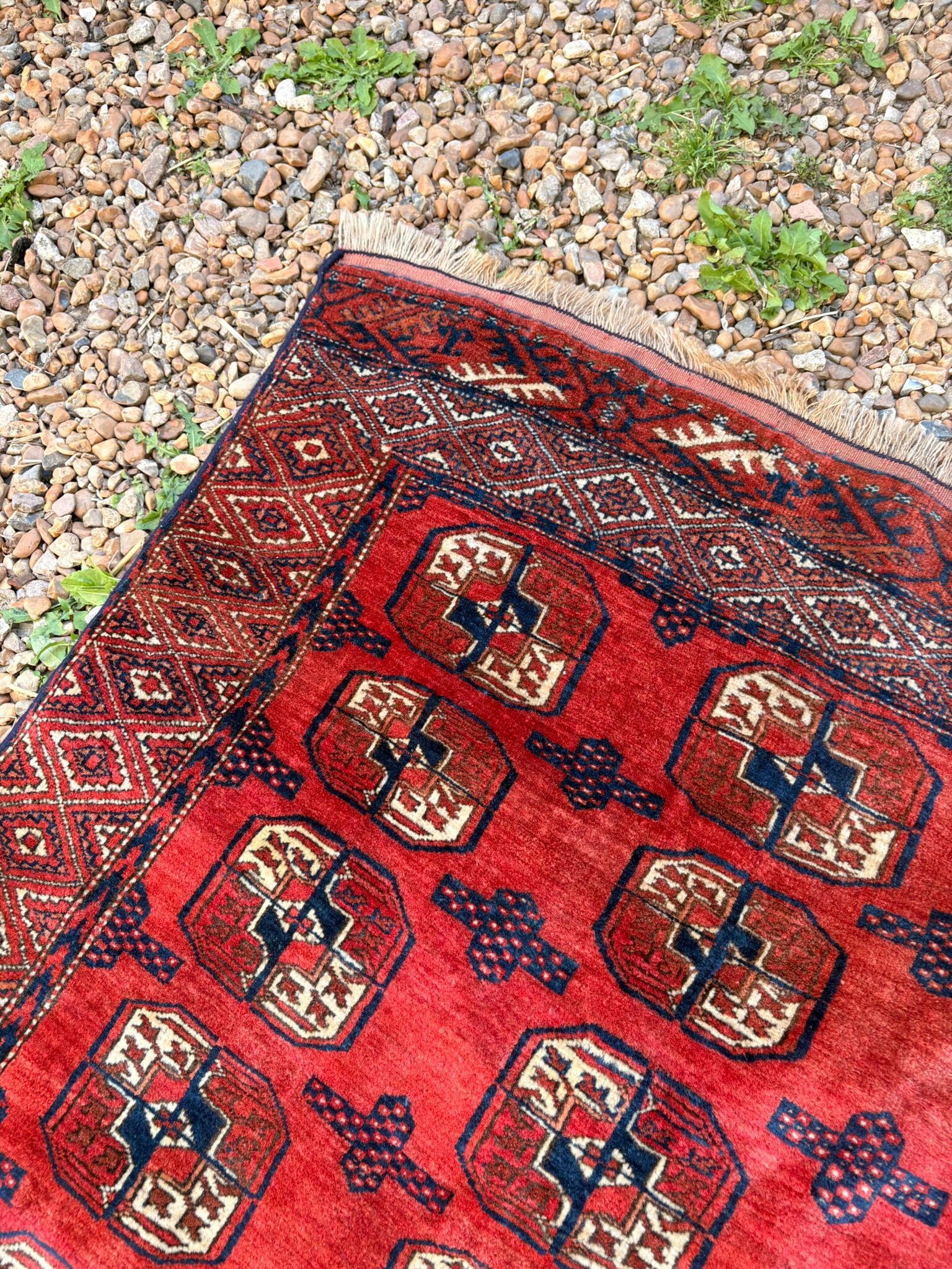 Pakistani Bukhara Carpet 152x118 Wool Mori Handcrafted Red Oriental