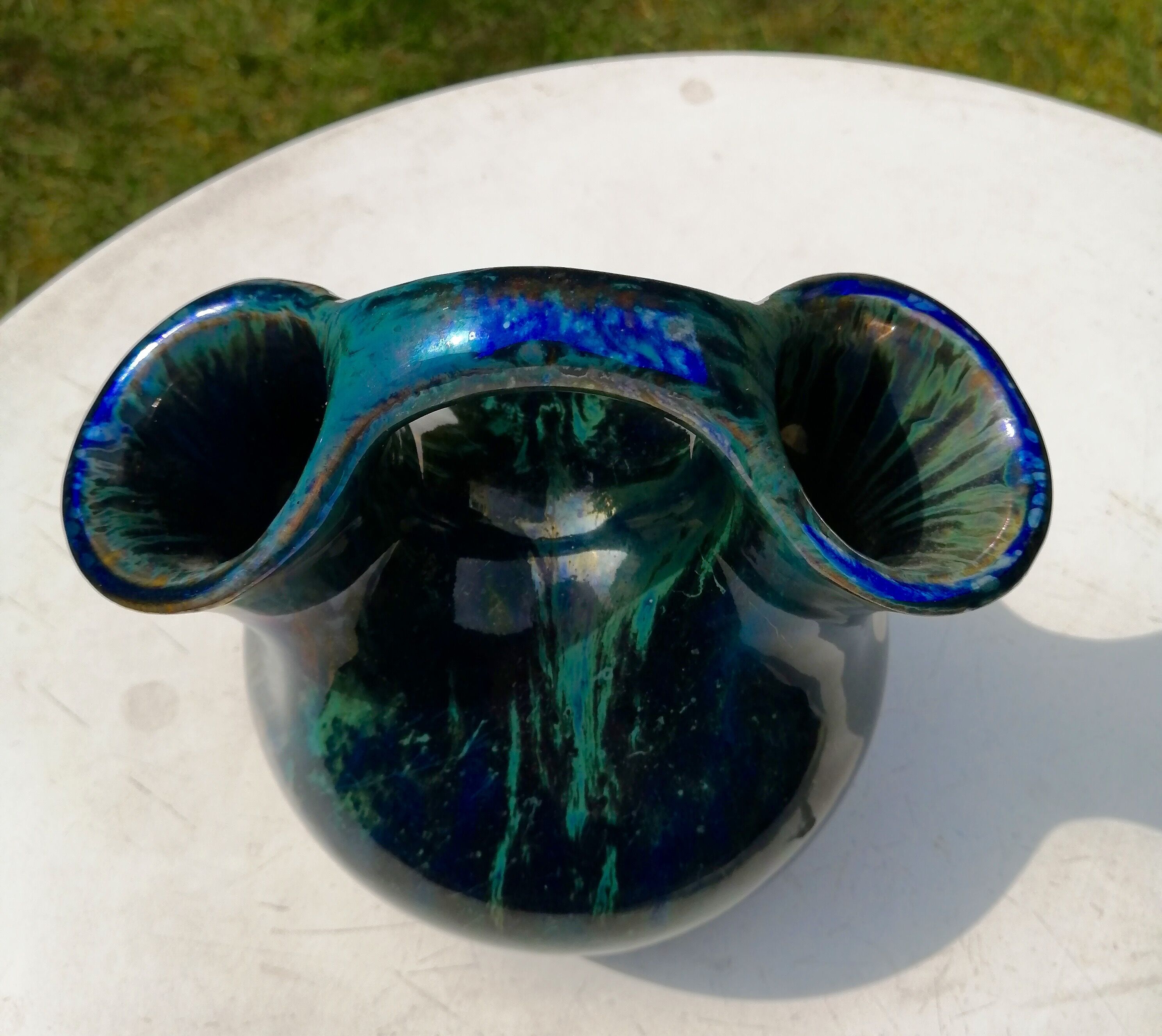 Vase double col ultramarin Alphonse Cytère