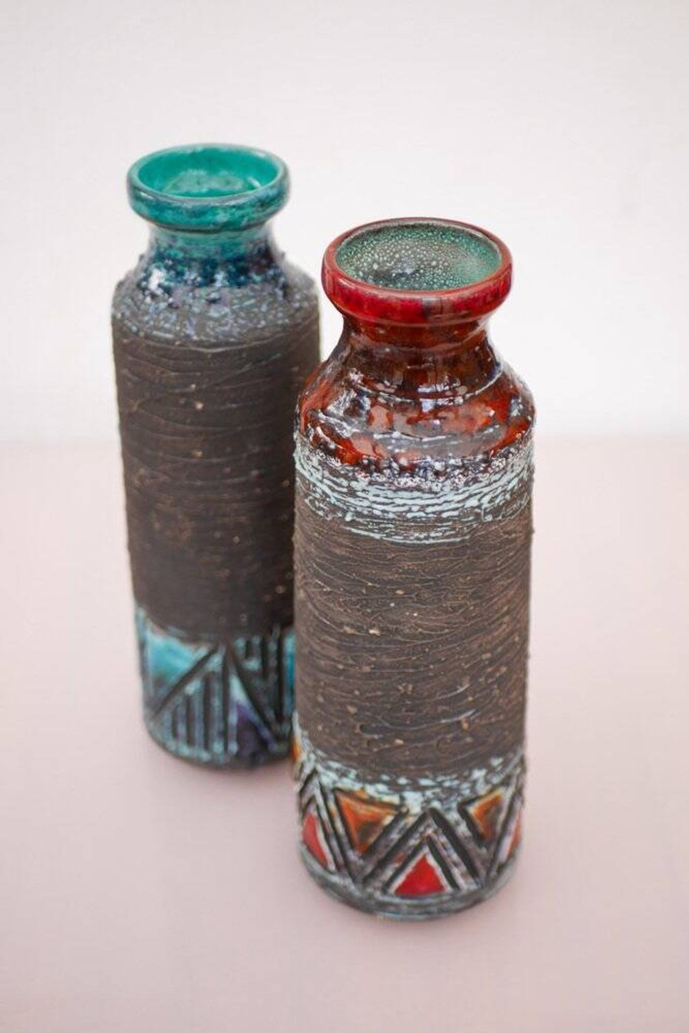 Mid-century modern Scandinavian pottery vases from Tilgmans, Sweden, set of 2