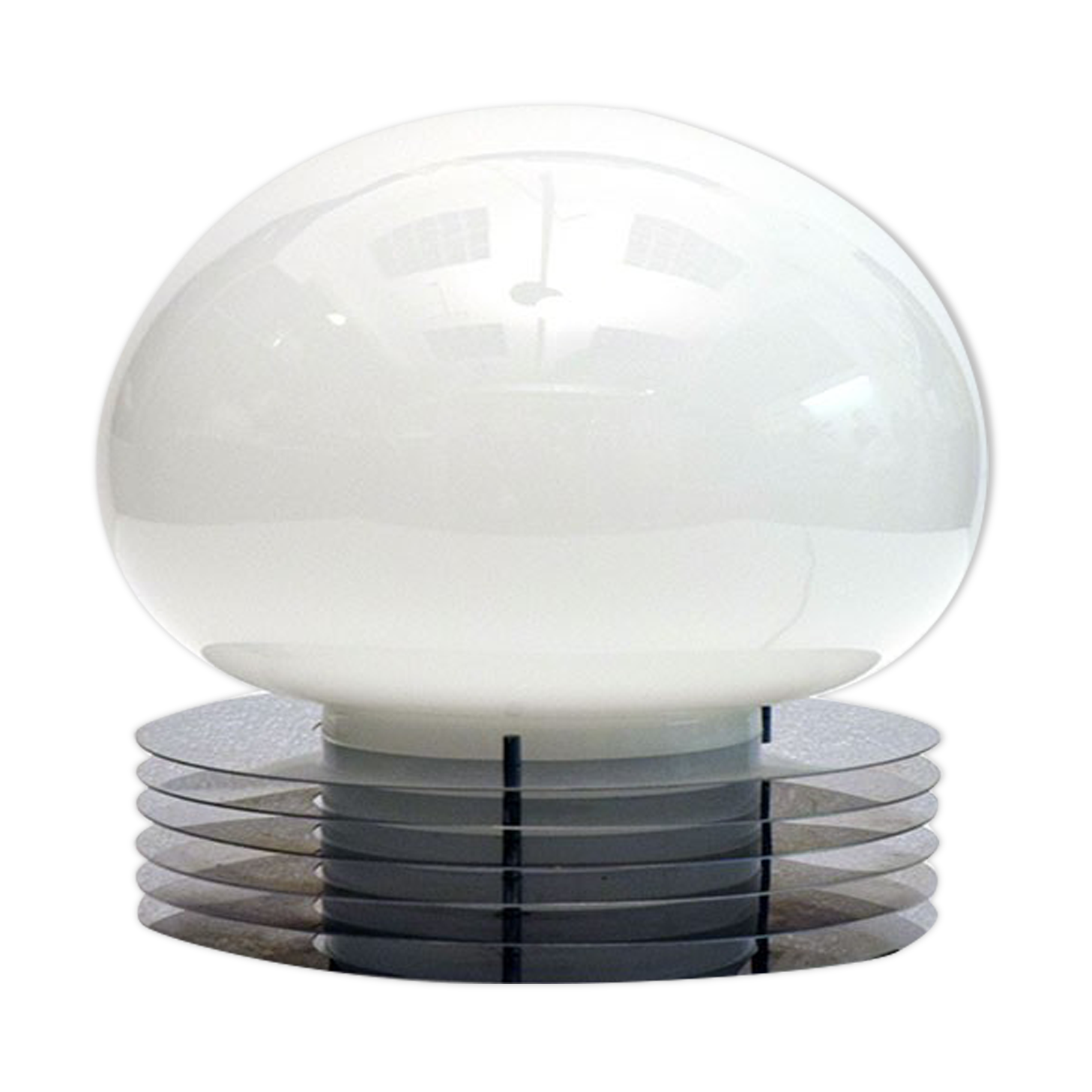 Tronconi table lamp in steel and blown glass, 1970s