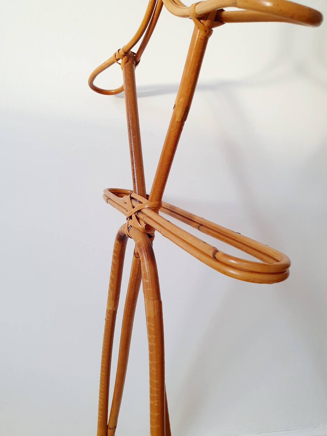 Children's rattan coat rack