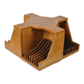 Wood rotating CD rack