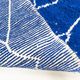 Berber rug Beni Ouarain Majorelle blue with white patterns 1.45x1.08m