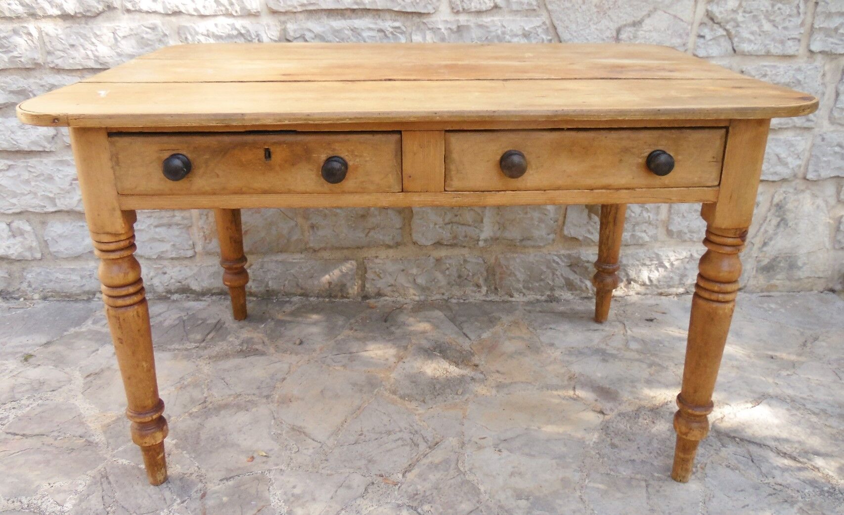 Table en bois 2 tiroirs