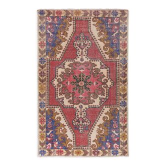 Tapis vintage turc de Oushak, tissé à la main 143x216 cm