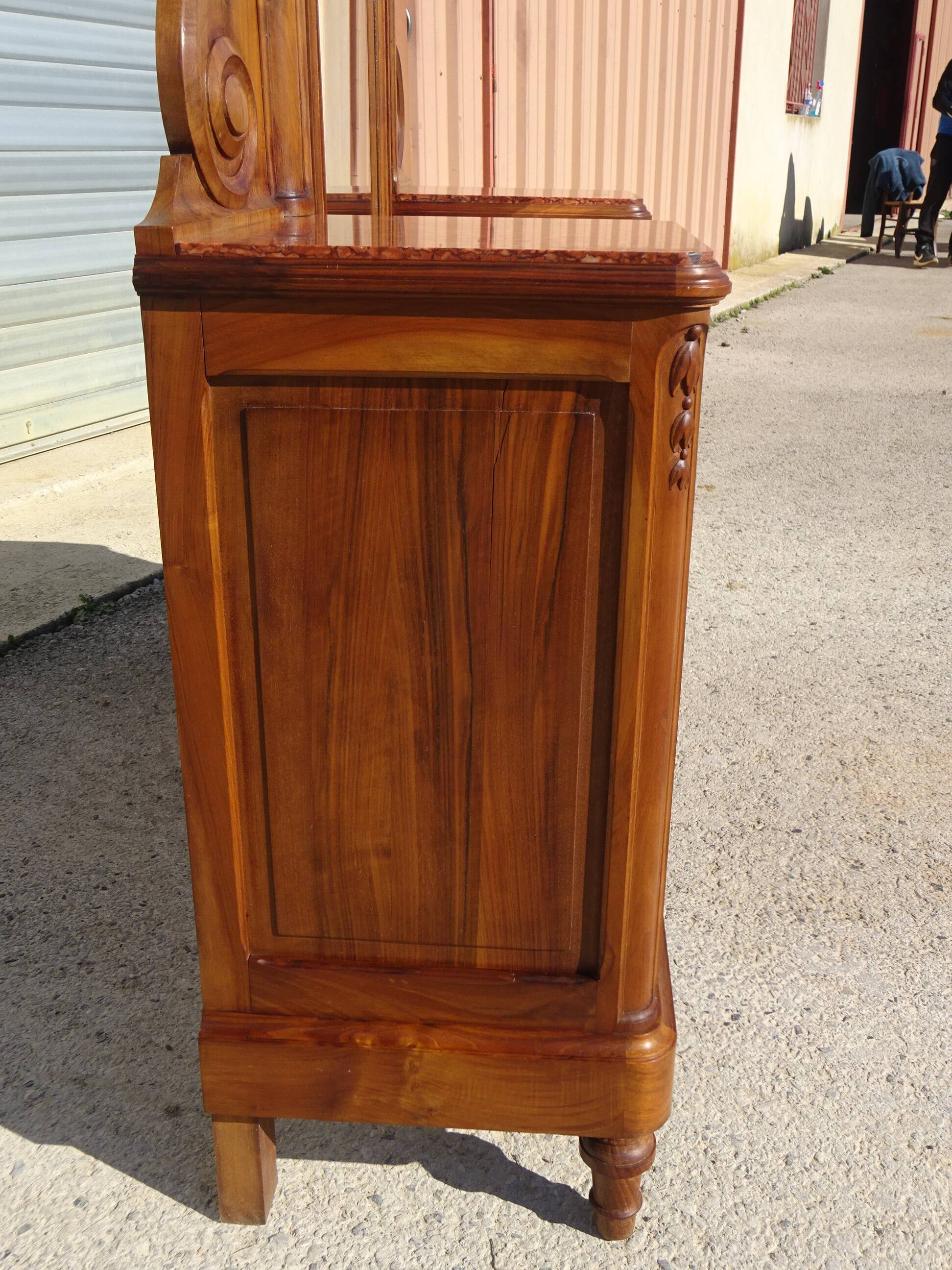 Antique walnut dressing table, Louis XVI style