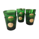 Set of six green glasses