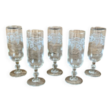 5 vintage grape flutes