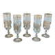 5 vintage grape flutes