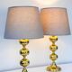 Scandinavian modern space age brass table lamps from Nafa, Sweden, 1970s, set of 2