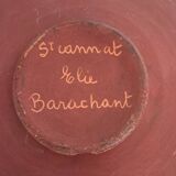 Ceramic plate, terracotta, glazed. Elie Brachant