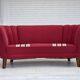 1960s, Danish 2-seater "Banana" sofa, furniture wool, oak wood legs.