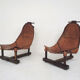 Set of two saddle leather lounge chairs, Brazil, 1960's