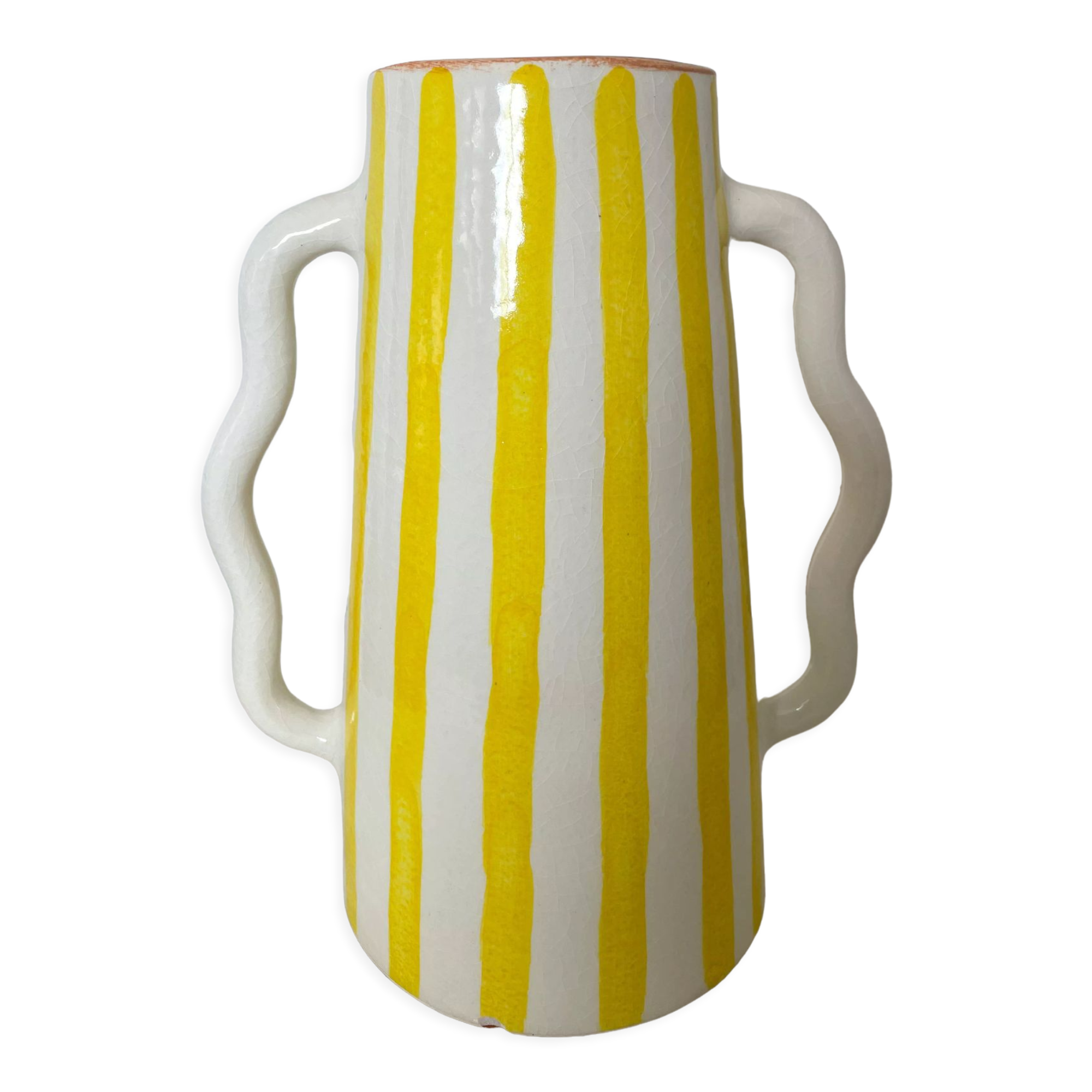 Handmade abstract wavy ceramic vase