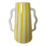 Handmade abstract wavy ceramic vase