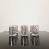 Set of glasses with 90s silver decoration Paola Navone for Egizia