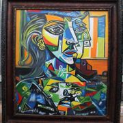 Cubist oil painting from the 1970s.