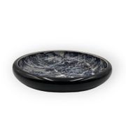 Alvino Bagni, centre de table / vide poche en céramique marbrée noire, ca. 1970