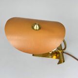 Lampe de table Art déco rare en laiton et verre laiteux, années 1930