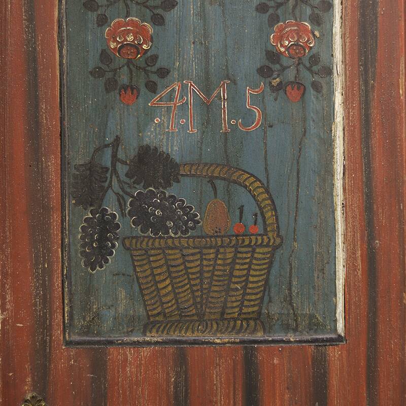 Painted Folk Art Bridal Cupboard