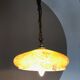 Orange ochre coloured antique glass hanging lamp