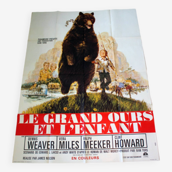 Affiche cinéma originale "Le Grand Ours et l'Enfant" 1967 James Neilson 120x160 cm