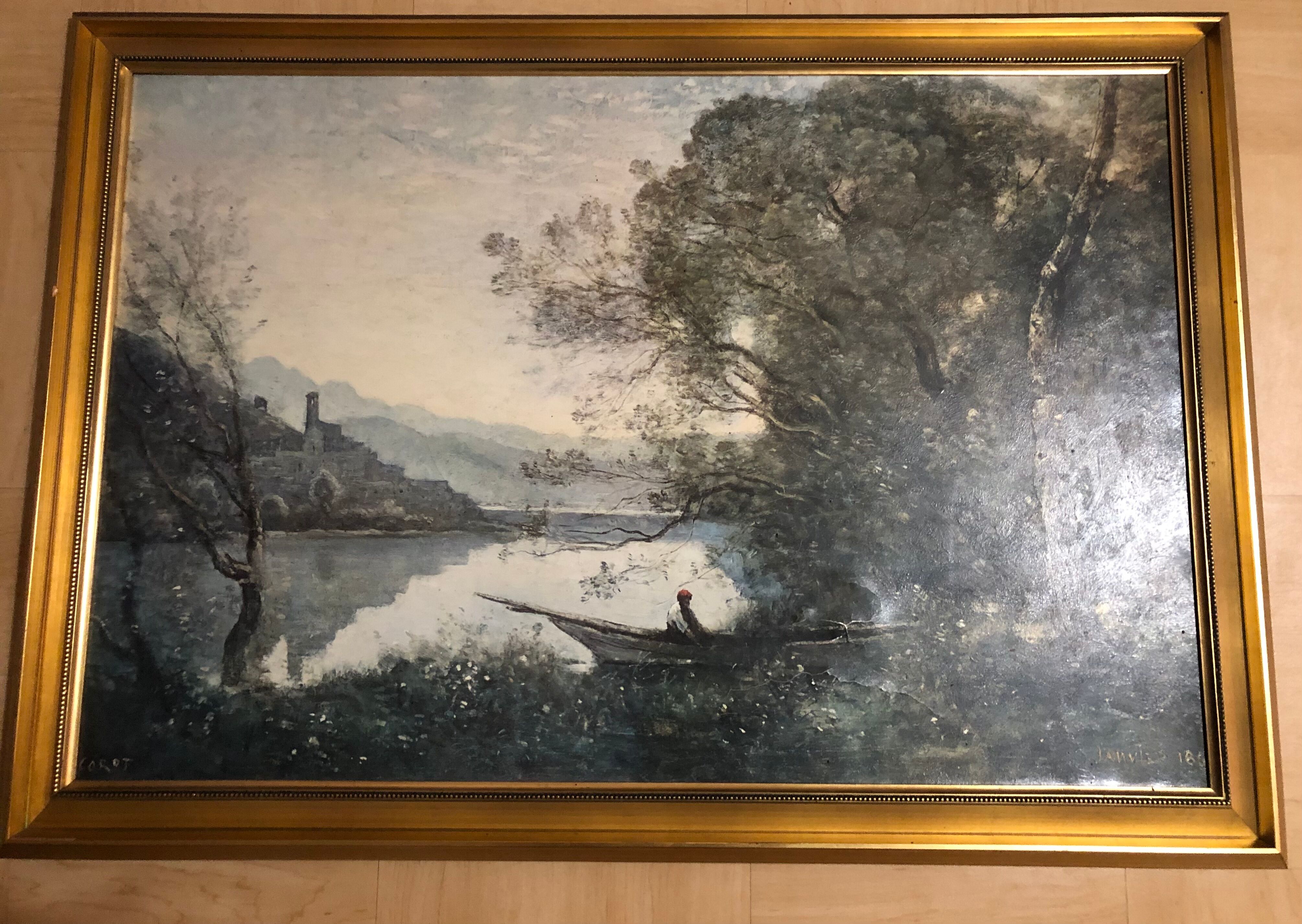 Reproduction painting Corot "the lake of terni"