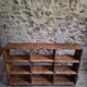 Old workshop shelf in French pine, industrial shoe cabinet, around 1900.