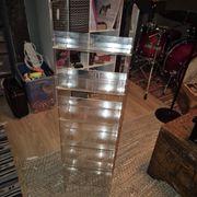Vintage CD furniture in plexiglass, 1980s David Lange style record holder.