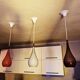Scandinavian suspension trio Holmegaard 1960, opal glass blown.